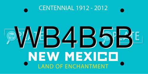 WB4B5B New Mexico License Plate