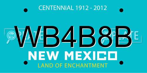 WB4B8B New Mexico License Plate