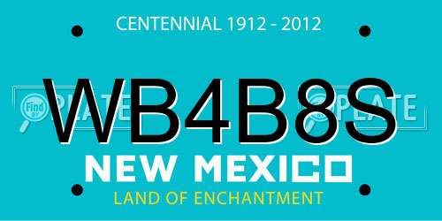 WB4B8S New Mexico License Plate
