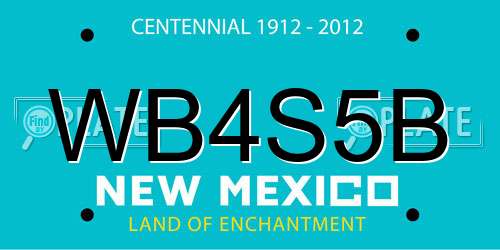 WB4S5B New Mexico License Plate
