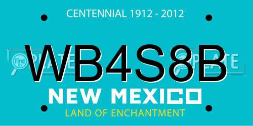 WB4S8B New Mexico License Plate