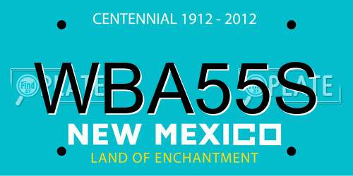 WBA55S New Mexico License Plate
