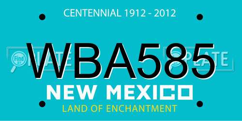 WBA585 New Mexico License Plate