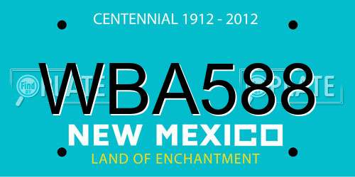 WBA588 New Mexico License Plate