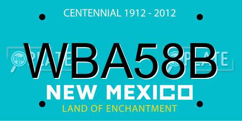 WBA58B New Mexico License Plate