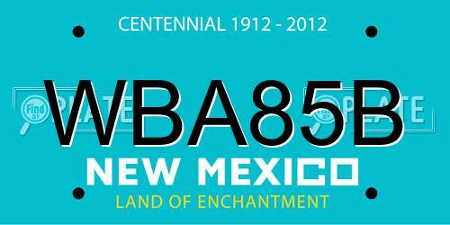 WBA85B New Mexico License Plate