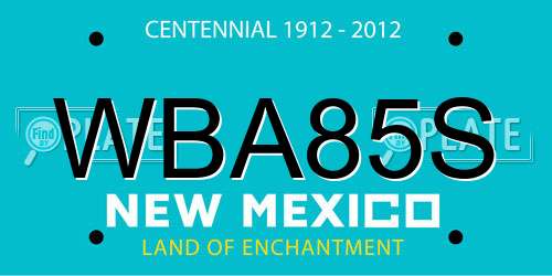 WBA85S New Mexico License Plate