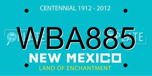 WBA885 New Mexico License Plate
