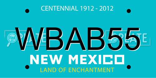 WBAB55 New Mexico License Plate