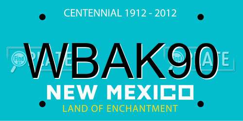 WBAK90 New Mexico License Plate