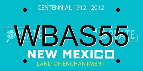 WBAS55 New Mexico License Plate