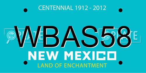 WBAS58 New Mexico License Plate