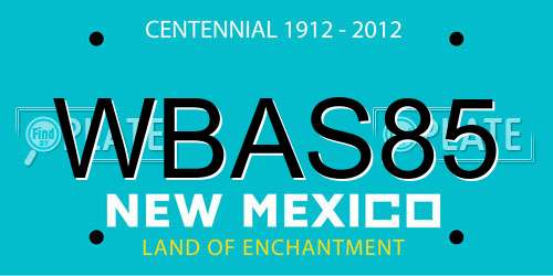 WBAS85 New Mexico License Plate