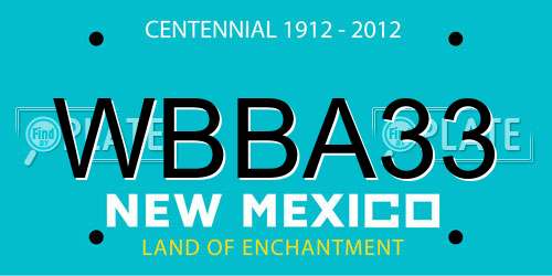 WBBA33 New Mexico License Plate
