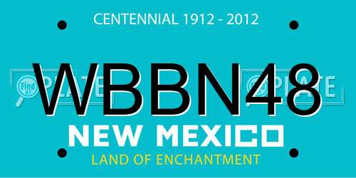 WBBN48 New Mexico License Plate