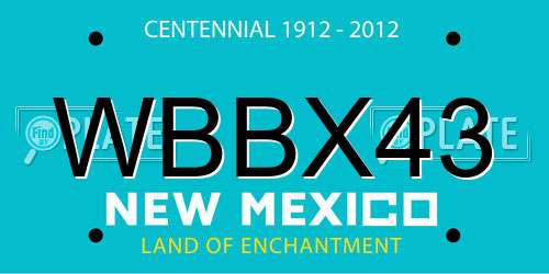 WBBX43 New Mexico License Plate