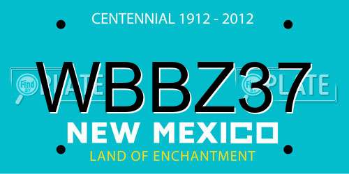 WBBZ37 New Mexico License Plate