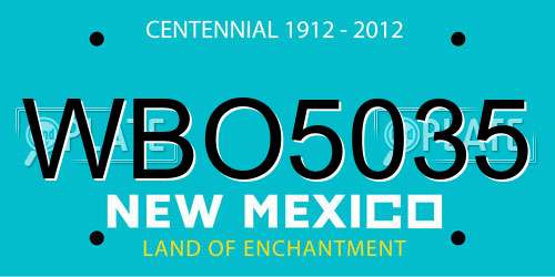 WBO5035 New Mexico License Plate