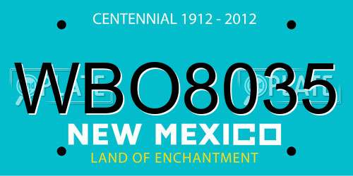 WBO8035 New Mexico License Plate