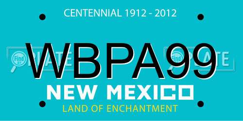 WBPA99 New Mexico License Plate