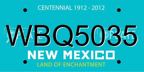 WBQ5035 New Mexico License Plate
