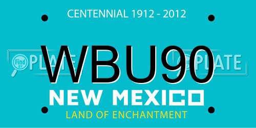 WBU90 New Mexico License Plate