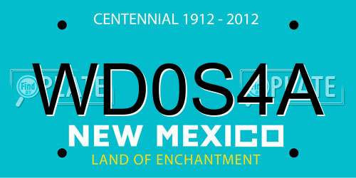 WD0S4A New Mexico License Plate
