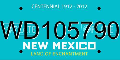 WD105790 New Mexico License Plate