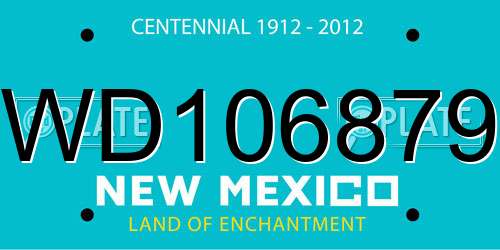 WD106879 New Mexico License Plate