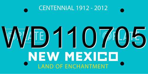WD110705 New Mexico License Plate