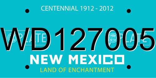 WD127005 New Mexico License Plate