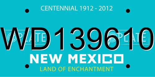 WD139610 New Mexico License Plate