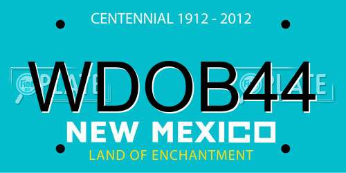 WDOB44 New Mexico License Plate