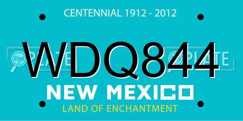 WDQ844 New Mexico License Plate