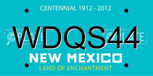 WDQS44 New Mexico License Plate