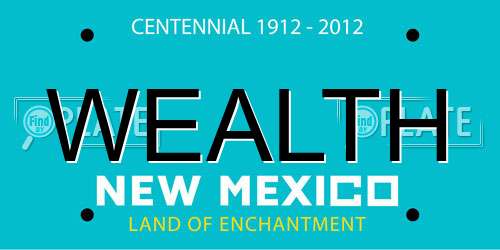 WEALTH New Mexico License Plate