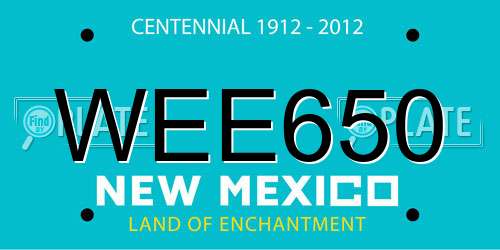 WEE650 New Mexico License Plate