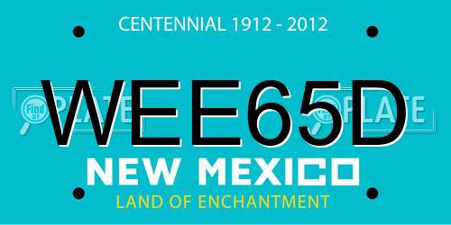 WEE65D New Mexico License Plate