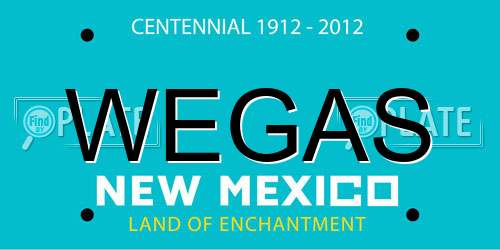 WEGAS New Mexico License Plate
