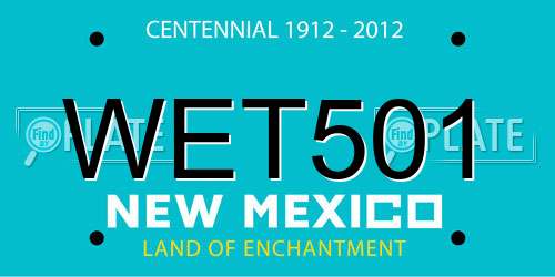 WET501 New Mexico License Plate