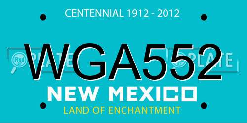 WGA552 New Mexico License Plate