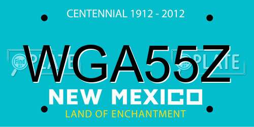 WGA55Z New Mexico License Plate