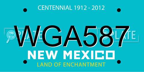 WGA587 New Mexico License Plate