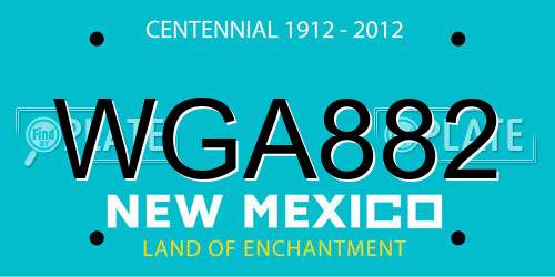 WGA882 New Mexico License Plate