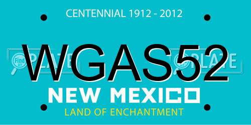 WGAS52 New Mexico License Plate