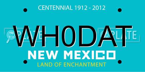 WH0DAT New Mexico License Plate