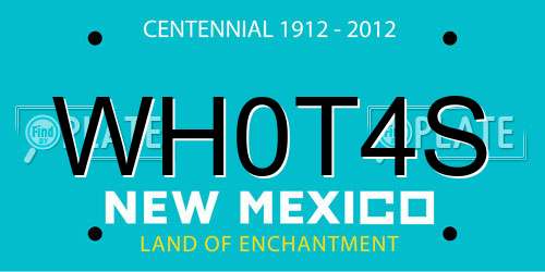 WH0T4S New Mexico License Plate