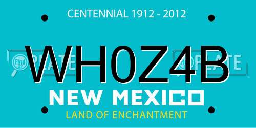 WH0Z4B New Mexico License Plate