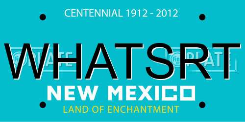 WHATSRT New Mexico License Plate