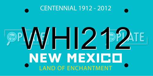 WHI212 New Mexico License Plate